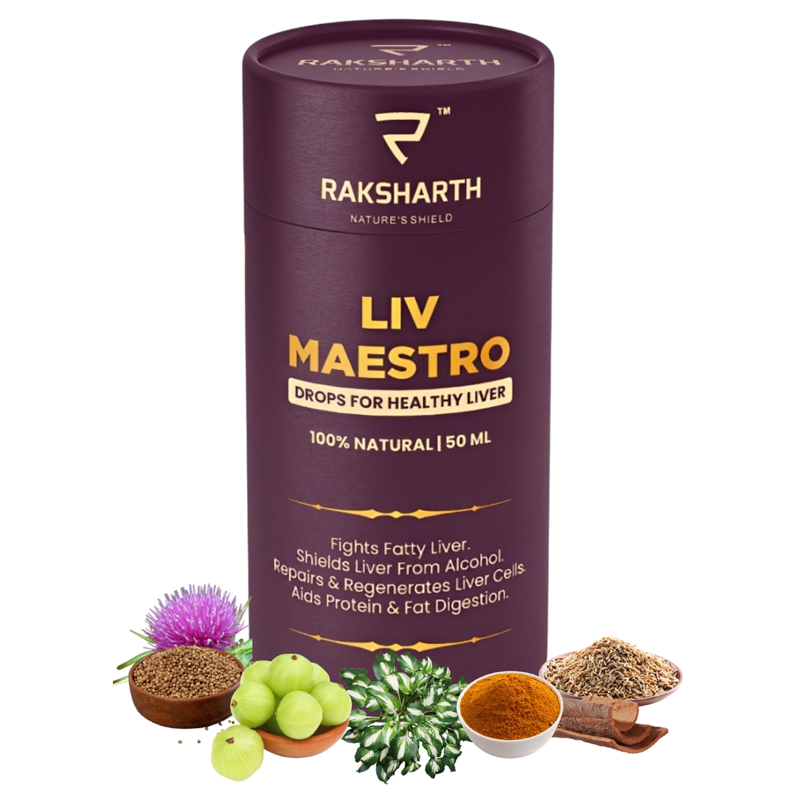 Raksharth Liv Maestro 50ML Avurvedic Liquid Extract | Liver Support Metabolism Balance Milk Thistle, Bhumiamla, Kutki & Kalmegh Herbal Detox & Digestive Support
