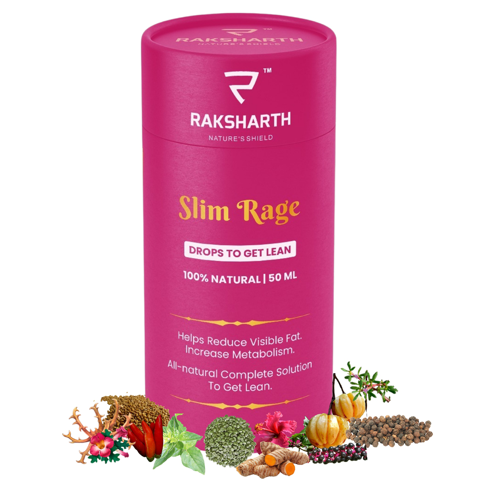 Raksharth Slim Rage 50ML Ayurvedic Liquid Extract Metabolism & Weight Management Support | Garcinia, Green Tea & Green Coffee Extract | Appetite & Digestive Support Formula