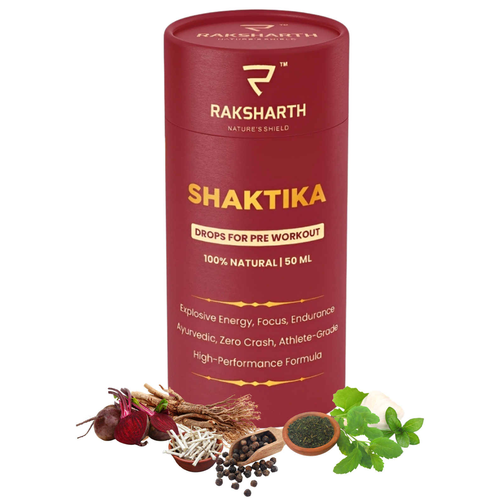 Raksharth Shaktika Ayurvedic Pre Workout Drops 50ml Herbal Formula for Endurance & Focus |Daily Fitness Support| For Active Lifestyle