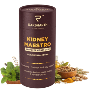 Raksharth Kidney Maestro 50ML Ayurvedic Liquid Extract | Kidney Urinary Support Formula Varun Punarnava, Gokhru & Giloy | Herbal Detox & Filtration Support