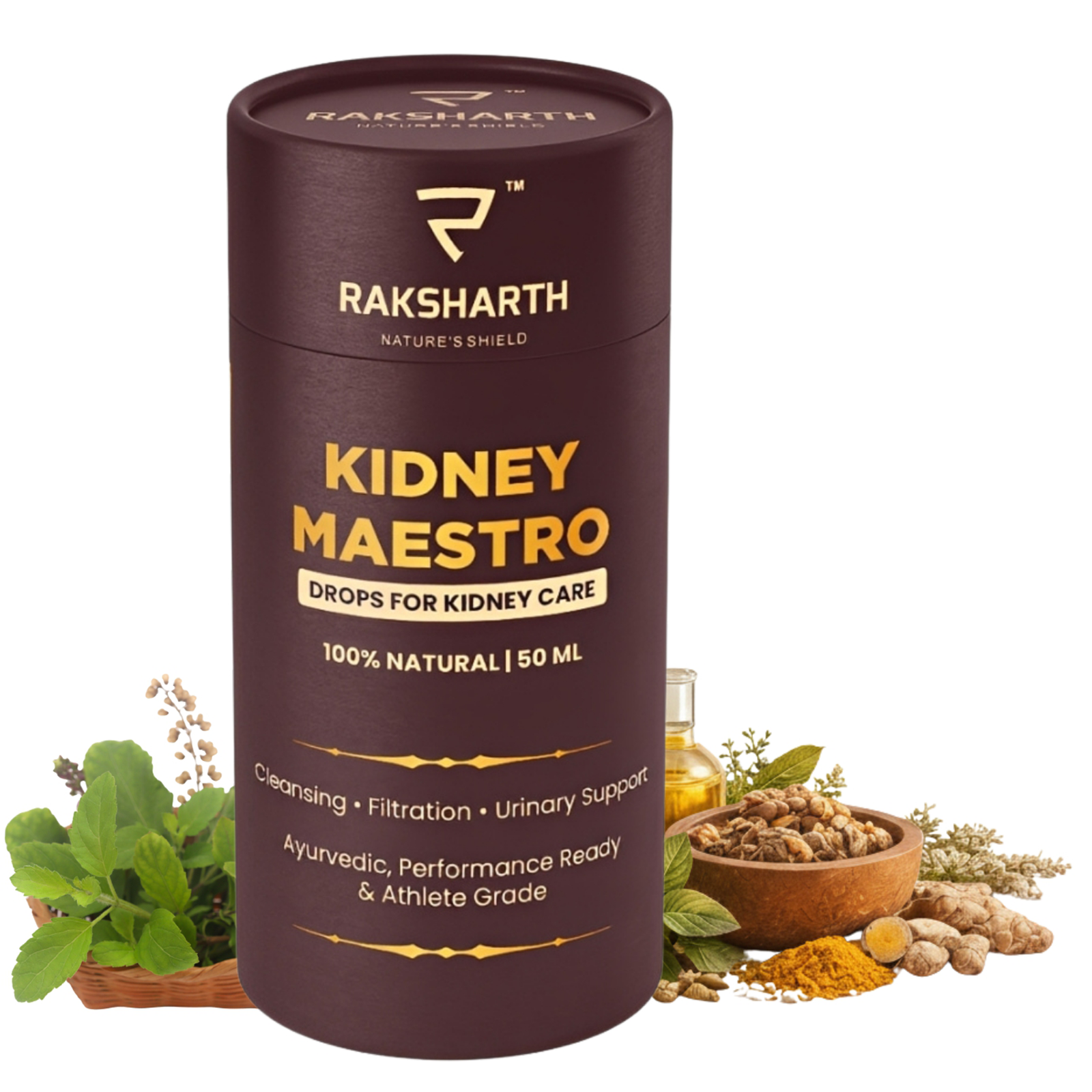 Raksharth Kidney Maestro 50ML Ayurvedic Liquid Extract | Kidney Urinary Support Formula Varun Punarnava, Gokhru & Giloy | Herbal Detox & Filtration Support